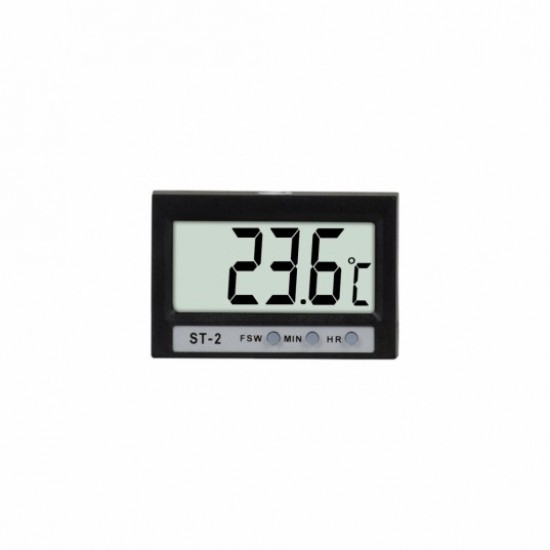Termômetro digital, interno/externo, com relógio, modelo ST-2, marca Elitech