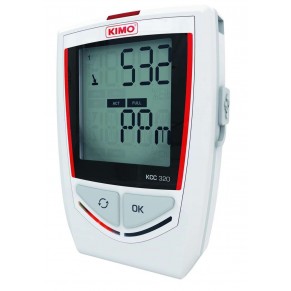 Datalogger de Temperatura, Umidade, Pressão Barométrica e Co2, Faixa de medição -20 a 70°C; 5 a 95% UR; 800 a 1100 hPa, 0 a 5000ppm, Modelo KCC-320 - Marca Kimo