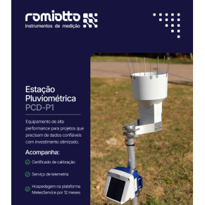 Estação Pluviométrica com Pluviômetro de Báscula Única, Modelo PCD-P1 - Marca RoMiotto