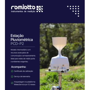 Estação Pluviométrica com Pluviômetro de Báscula Dupla, Modelo PCD-P2 - Marca RoMiotto