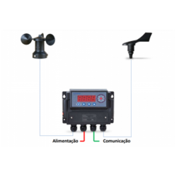 Kit Anemômetro Velocidade e Direção do Vento, com Indicador e Datalogger, Faixa de medição 0,7 a 50m/s, Modelo KTFA-220-VD100 - Marca RoMiotto