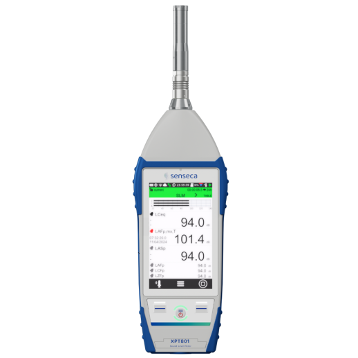 Sonômetro e Analisador de Nível de Som Classe 1 Senseca XPT801-SLM com Display Gráfico