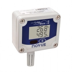 REGISTRADOR ELETRÔNICO DE TEMPERATURA E UMIDADE LOGBOX-RHT-LCD, COD 8813003005. MARCA NOVUS